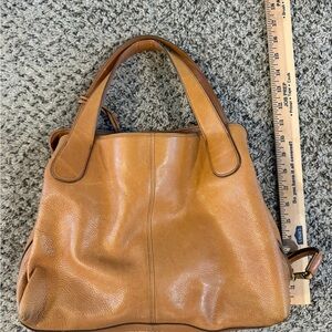 Fossil Tan Leather Tote Bag